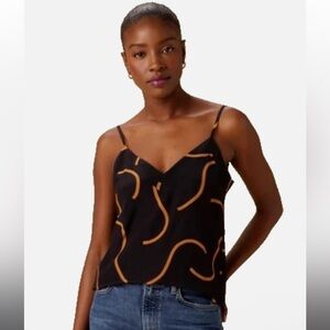 Amour Vert | Barlow Washable Silk Cami size 2x black/Carmel